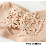 Ice Silk Top Tube Strapless Bra Seamless Bandeau Floral Lace Back With Padding