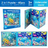 2-in-1 Magnetic Jigsaw Puzzle For Kids 40pcs Child Safe Design