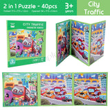 2-in-1 Magnetic Jigsaw Puzzle For Kids 40pcs Child Safe Design