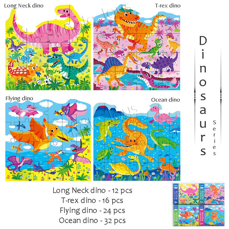 4-in-1 Wooden Jigsaw Puzzle Kids Gift Set Early Learning Educational Toy For Children