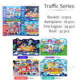 4-in-1 Wooden Jigsaw Puzzle Kids Gift Set Early Learning Educational Toy For Children