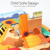 3-in-1 Magnetic Jigsaw Puzzle For Kids Child Safe Book Design With Increasing Difficulty