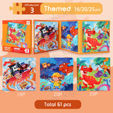 3-in-1 Magnetic Jigsaw Puzzle For Kids Child Safe Book Design With Increasing Difficulty