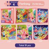 3-in-1 Magnetic Jigsaw Puzzle For Kids Child Safe Book Design With Increasing Difficulty