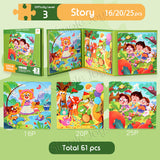 3-in-1 Magnetic Jigsaw Puzzle For Kids Child Safe Book Design With Increasing Difficulty